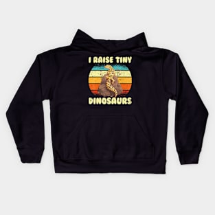 Leopard Gecko Mom Dad Reptile I Raise Tiny Dinosaurs Kids Hoodie